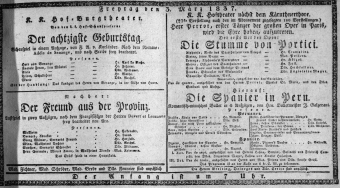 Theaterzettel (Oper und Burgtheater in Wien) 18370303 Seite: 1