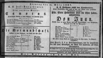 Theaterzettel (Oper und Burgtheater in Wien) 18370331 Seite: 1