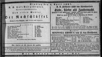 Theaterzettel (Oper und Burgtheater in Wien) 18370404 Seite: 1