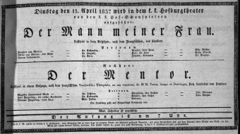 Theaterzettel (Oper und Burgtheater in Wien) 18370411 Seite: 1