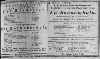 Theaterzettel (Oper und Burgtheater in Wien) 18370429 Seite: 1