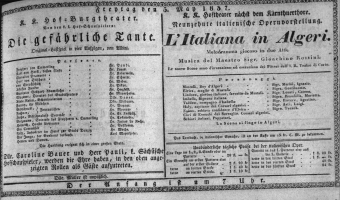 Theaterzettel (Oper und Burgtheater in Wien) 18370505 Seite: 1