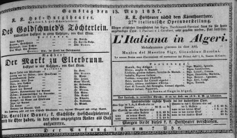Theaterzettel (Oper und Burgtheater in Wien) 18370513 Seite: 1