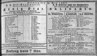 Theaterzettel (Oper und Burgtheater in Wien) 18370519 Seite: 1
