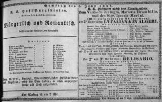 Theaterzettel (Oper und Burgtheater in Wien) 18370603 Seite: 1
