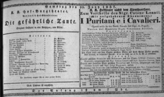 Theaterzettel (Oper und Burgtheater in Wien) 18370610 Seite: 1