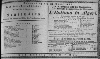 Theaterzettel (Oper und Burgtheater in Wien) 18370629 Seite: 1