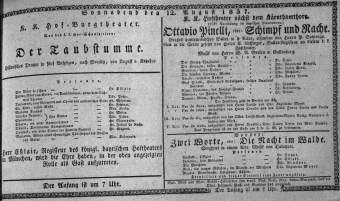 Theaterzettel (Oper und Burgtheater in Wien) 18370812 Seite: 1