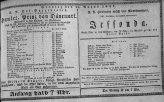 Theaterzettel (Oper und Burgtheater in Wien) 18370813 Seite: 1