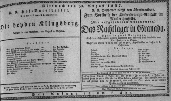 Theaterzettel (Oper und Burgtheater in Wien) 18370830 Seite: 1