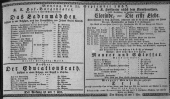 Theaterzettel (Oper und Burgtheater in Wien) 18370911 Seite: 1