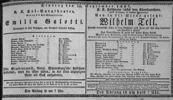 Theaterzettel (Oper und Burgtheater in Wien) 18370912 Seite: 1