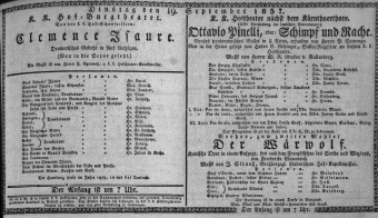 Theaterzettel (Oper und Burgtheater in Wien) 18370919 Seite: 1