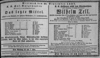 Theaterzettel (Oper und Burgtheater in Wien) 18370920 Seite: 1