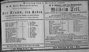 Theaterzettel (Oper und Burgtheater in Wien) 18371001 Seite: 1