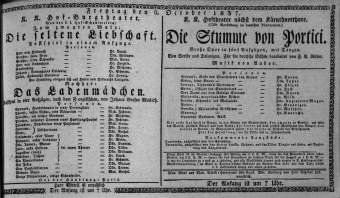 Theaterzettel (Oper und Burgtheater in Wien) 18371006 Seite: 1