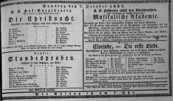 Theaterzettel (Oper und Burgtheater in Wien) 18371007 Seite: 1