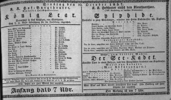 Theaterzettel (Oper und Burgtheater in Wien) 18371010 Seite: 1