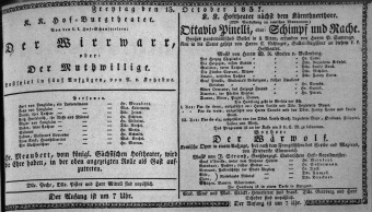 Theaterzettel (Oper und Burgtheater in Wien) 18371013 Seite: 1