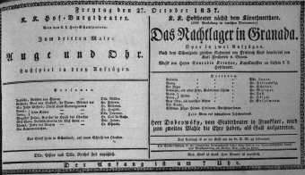 Theaterzettel (Oper und Burgtheater in Wien) 18371027 Seite: 1