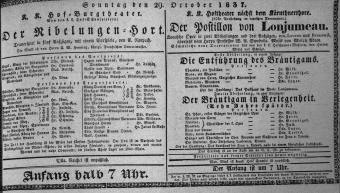 Theaterzettel (Oper und Burgtheater in Wien) 18371029 Seite: 1