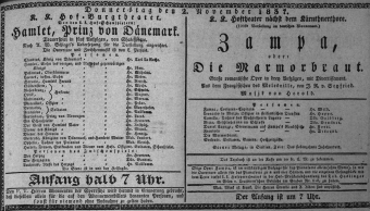 Theaterzettel (Oper und Burgtheater in Wien) 18371102 Seite: 1