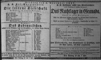 Theaterzettel (Oper und Burgtheater in Wien) 18371103 Seite: 1