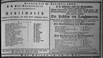 Theaterzettel (Oper und Burgtheater in Wien) 18371128 Seite: 1