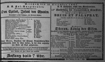 Theaterzettel (Oper und Burgtheater in Wien) 18371213 Seite: 1