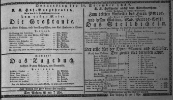 Theaterzettel (Oper und Burgtheater in Wien) 18371214 Seite: 1