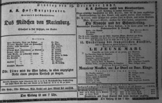Theaterzettel (Oper und Burgtheater in Wien) 18371219 Seite: 1