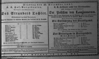 Theaterzettel (Oper und Burgtheater in Wien) 18371226 Seite: 1