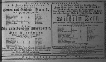 Theaterzettel (Oper und Burgtheater in Wien) 18371229 Seite: 1