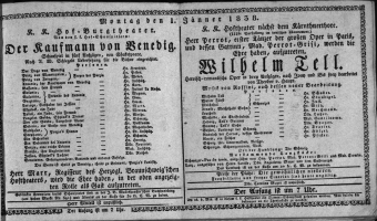 Theaterzettel (Oper und Burgtheater in Wien) 18380101 Seite: 1