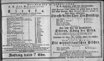 Theaterzettel (Oper und Burgtheater in Wien) 18380110 Seite: 1