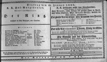 Theaterzettel (Oper und Burgtheater in Wien) 18380116 Seite: 1