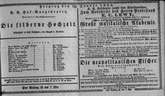 Theaterzettel (Oper und Burgtheater in Wien) 18380119 Seite: 1