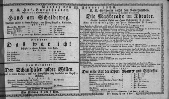 Theaterzettel (Oper und Burgtheater in Wien) 18380129 Seite: 1