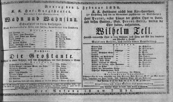 Theaterzettel (Oper und Burgtheater in Wien) 18380205 Seite: 1