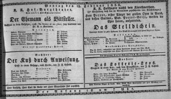 Theaterzettel (Oper und Burgtheater in Wien) 18380212 Seite: 1