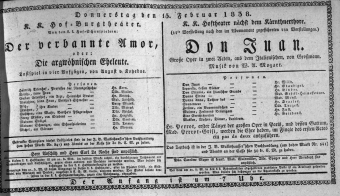Theaterzettel (Oper und Burgtheater in Wien) 18380215 Seite: 1