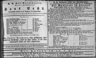 Theaterzettel (Oper und Burgtheater in Wien) 18380218 Seite: 1