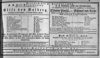 Theaterzettel (Oper und Burgtheater in Wien) 18380221 Seite: 1