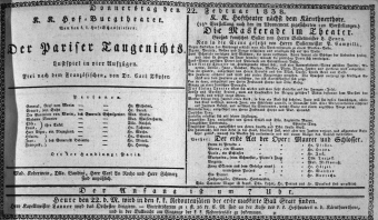 Theaterzettel (Oper und Burgtheater in Wien) 18380222 Seite: 1