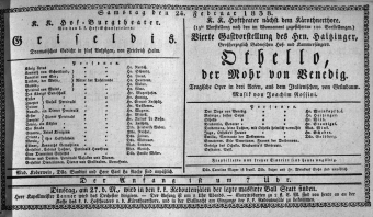 Theaterzettel (Oper und Burgtheater in Wien) 18380224 Seite: 1