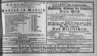 Theaterzettel (Oper und Burgtheater in Wien) 18380226 Seite: 1