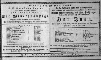 Theaterzettel (Oper und Burgtheater in Wien) 18380320 Seite: 1