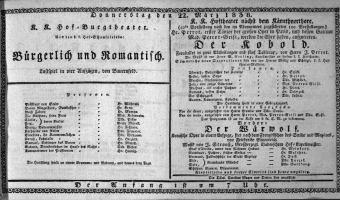 Theaterzettel (Oper und Burgtheater in Wien) 18380322 Seite: 1