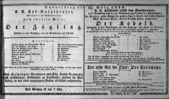 Theaterzettel (Oper und Burgtheater in Wien) 18380329 Seite: 1
