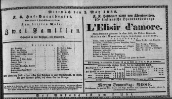 Theaterzettel (Oper und Burgtheater in Wien) 18380502 Seite: 1